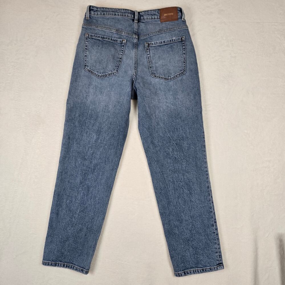 Zara Jeans Straight Leg Womens 10 Denim Pants Medium Wash 0743 - Picture 2 of 10